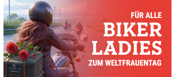 Für alle Biker Ladies gibt's eine Blume am 08.03.24 zum Weltfrauentag in allen POLO Stores