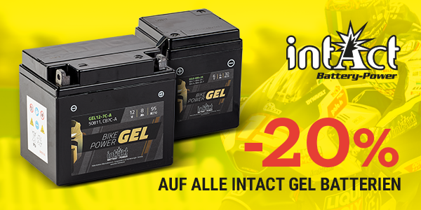 20% Rabatt auf alle intact Gel Batterien