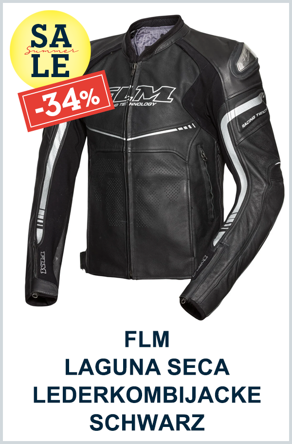 FLM LAGUNA SECA LEDERKOMBIJACKE SCHWARZ