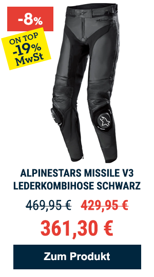 Alpinestars Missile V3 Lederkombihose Schwarz