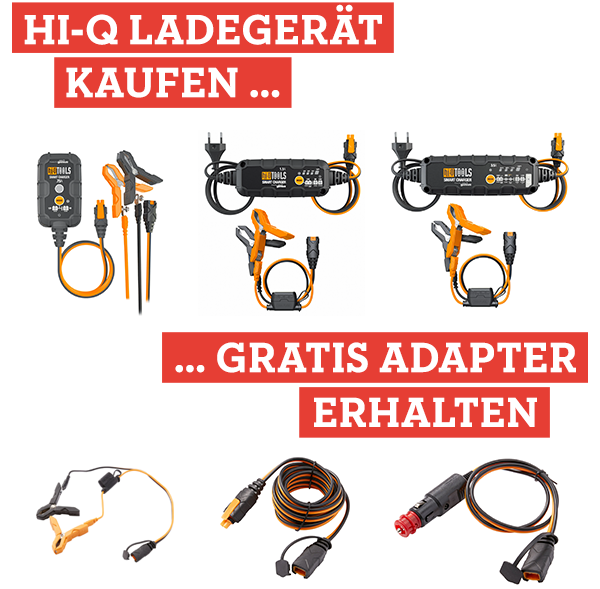 Gratis Adapter in den POLO Stores beim Kauf eines HI-Q Ladegeräts