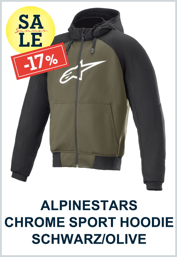 ALPINESTARS CHROME SPORT HOODIE SCHWARZ/OLIVE