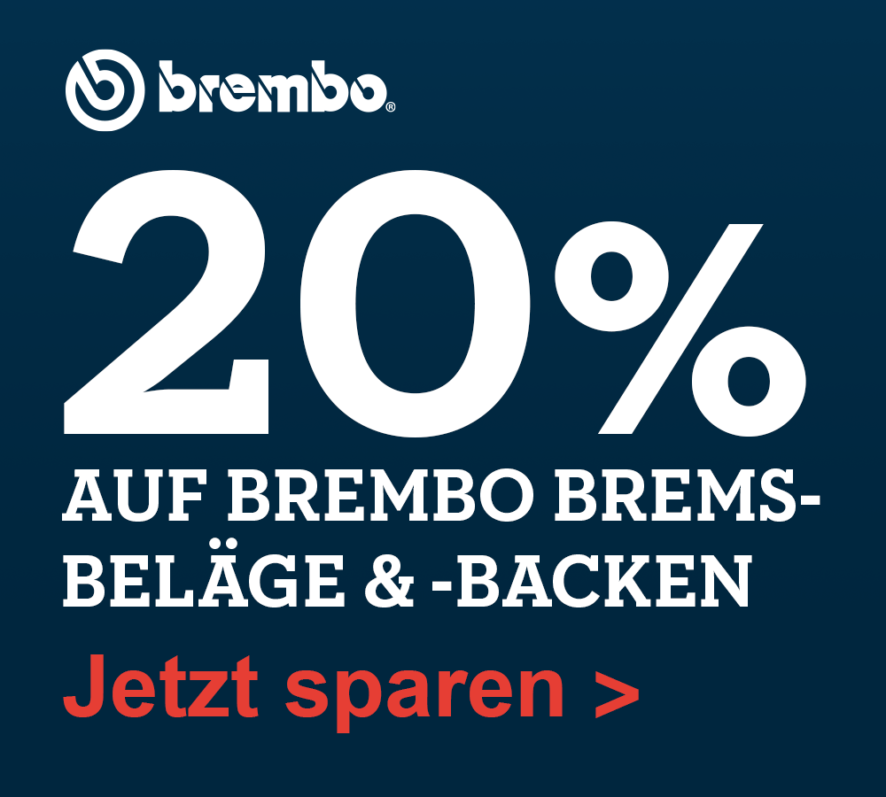 20% auf Brembo Bremsbeläge und -backen