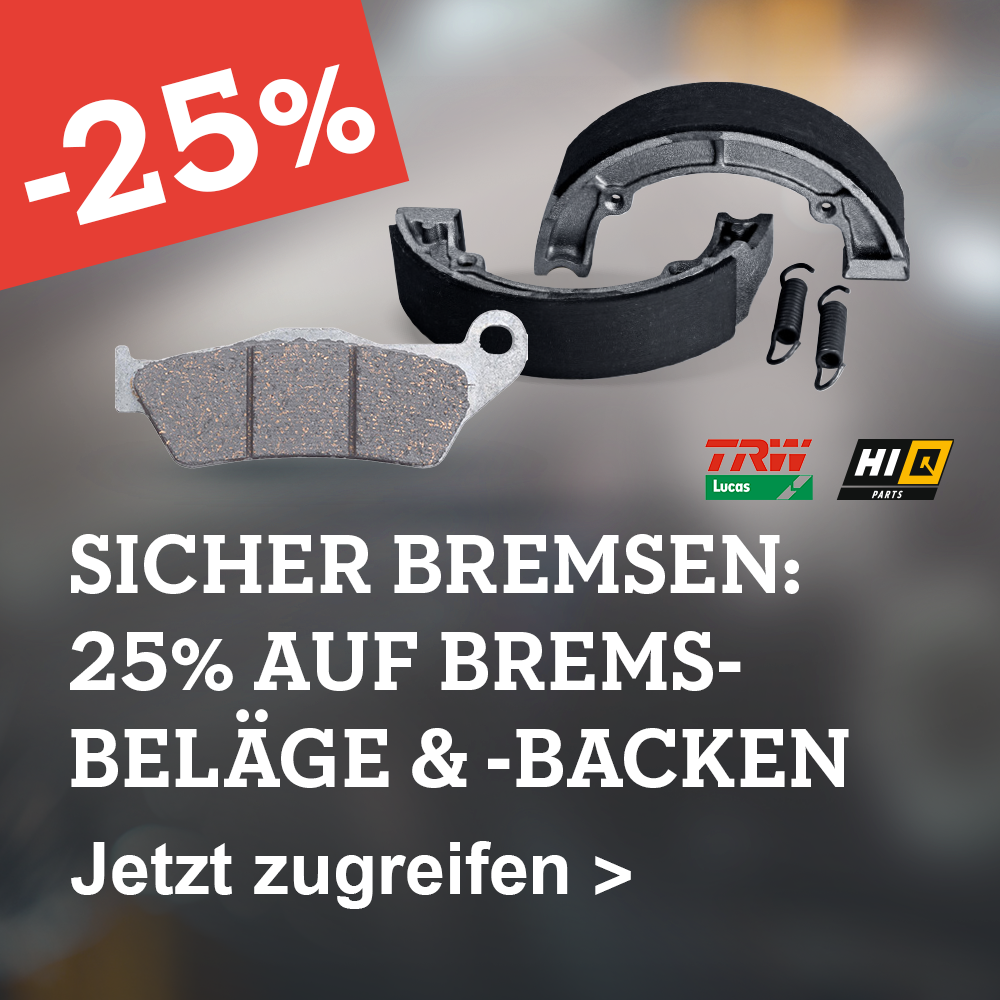 25% auf Bremsbeläge und -backen von TRW und HI-Q