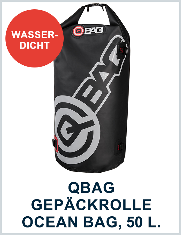 QBAG GEPÄCKROLLE WASSERDICHT OCEAN BAG 50 LITER SCHWARZ/GRAU
