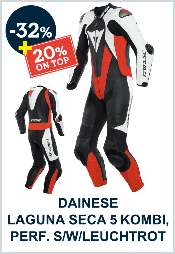 DAINESE LAGUNA SECA 5 KOMBI 1-TLG, PERF. S/W/LEUCHTROT