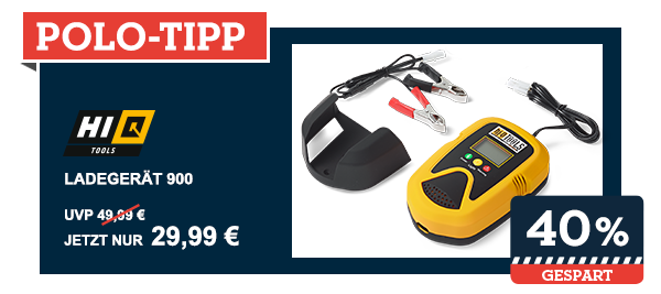 HIQ TOOLS BATTERIELADEGERÄT 900, 12V 900MA FÜR BLEI-SÄURE
