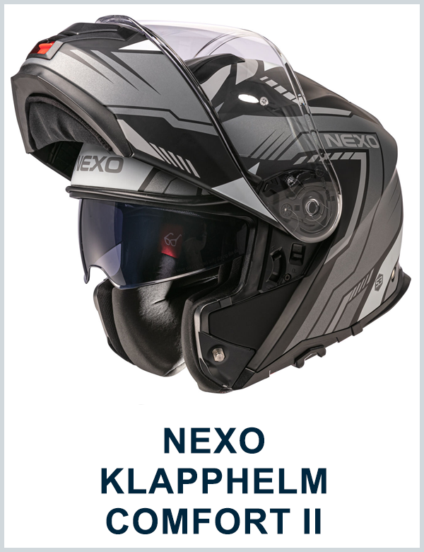 NEXO KLAPPHELM COMFORT II SILBER/WEISS DEKOR #22 KLAPPHELM