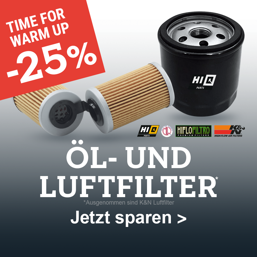 25% Rabatt auf HI-Q, MIW, HILOFILTRO und K&N Ölfilter und HI-Q, MIW und HILOFILTRO Luftfilter