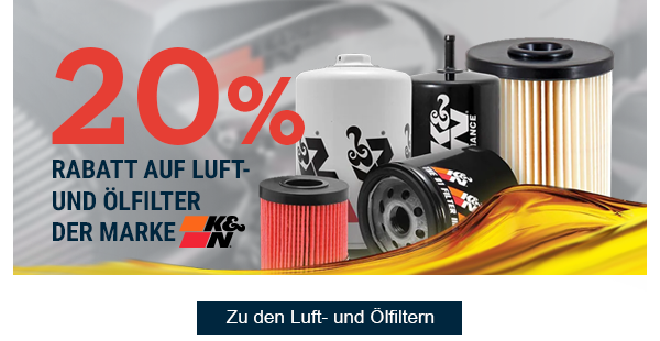 20% Rabatt auf Luft- und Ölfilter von K&N