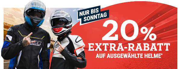 20% Extra-Rabatt auf ausgewählte Helme