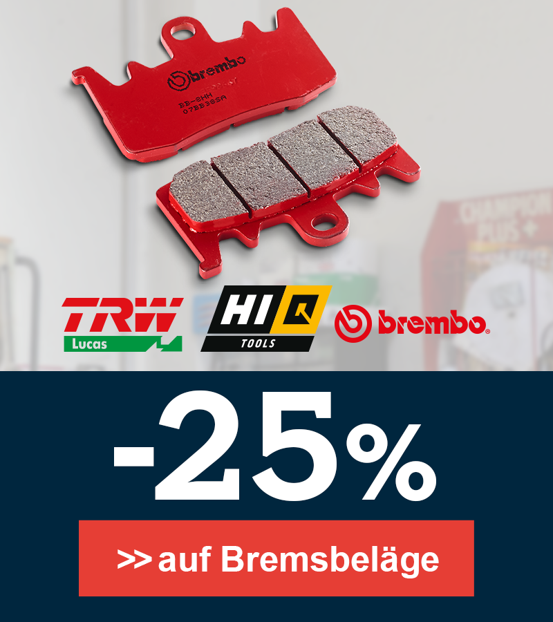 Spare 25% auf Bremsbeläge von TRW Lucas, HI-Q Parts und brembo