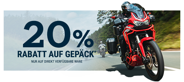 20% Rabatt auf Gepäck* - in allen Stores und online auf direkt verfügbare Ware