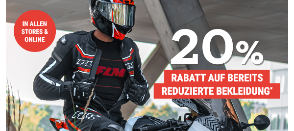 20% Rabatt auf bereits reduzierte Bekleidung*