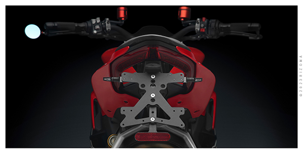 KENNZEICHENHALTER FÜR DAS MOTORRAD VON RIZOMA FÜRS HECK ODER SEITLICH