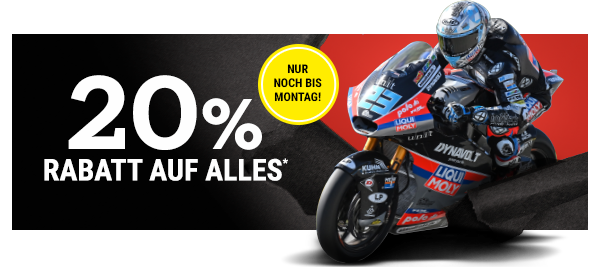 20% Rabatt auf alles* - nur noch für kurze Zeit